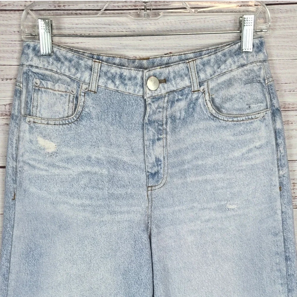 Joie Wide Leg Capri Jeans S/P Light Wash High Rise Cut Off Boho Festival Minimal